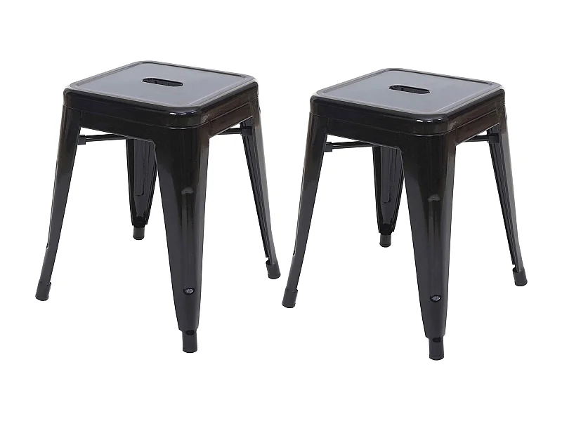 Lot de 2 tabourets métal argentée 43 x 43 x 58 cm 04_0007481