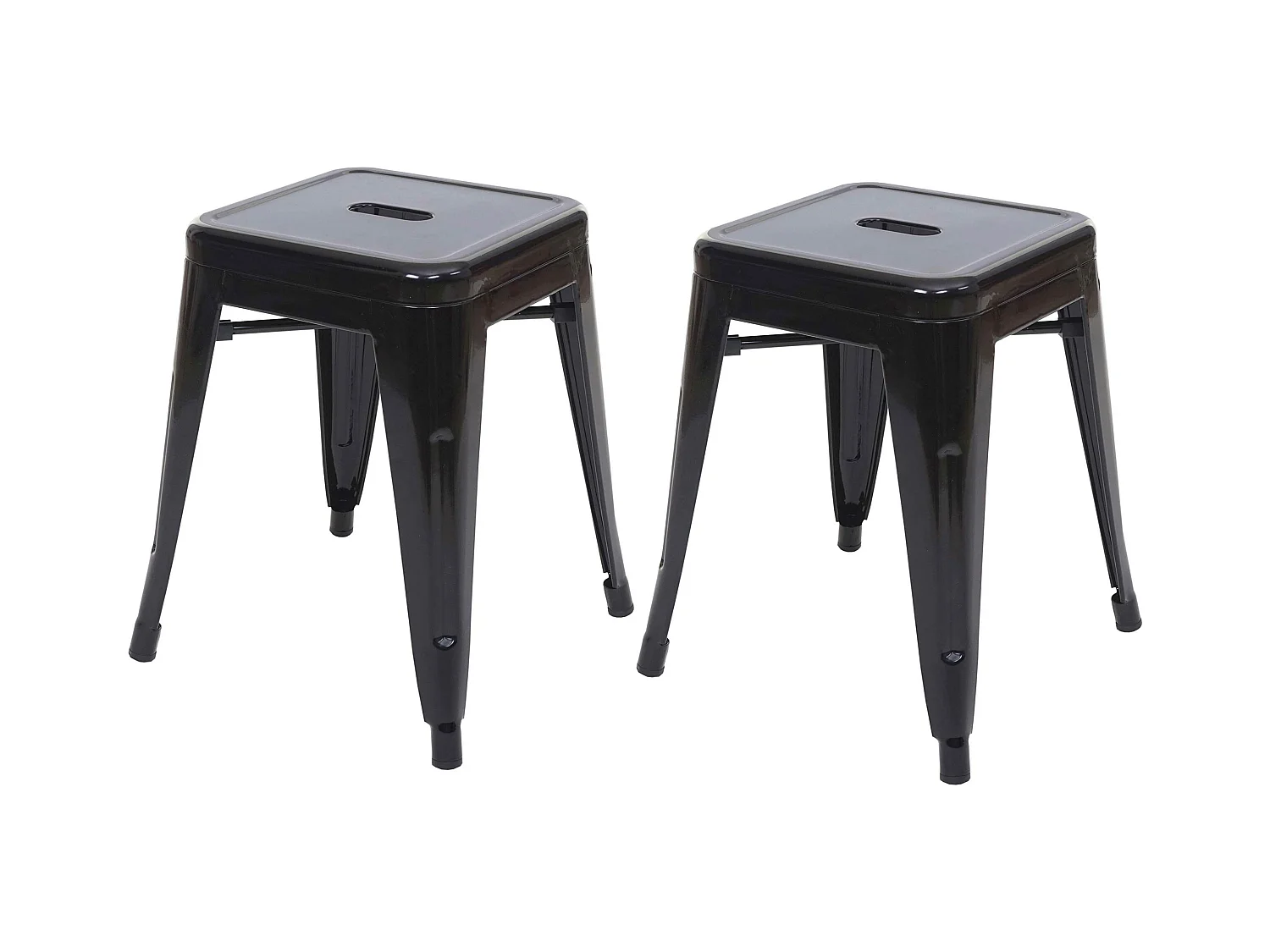 Lot de 2 tabourets métal argentée 43 x 43 x 58 cm 04_0007481