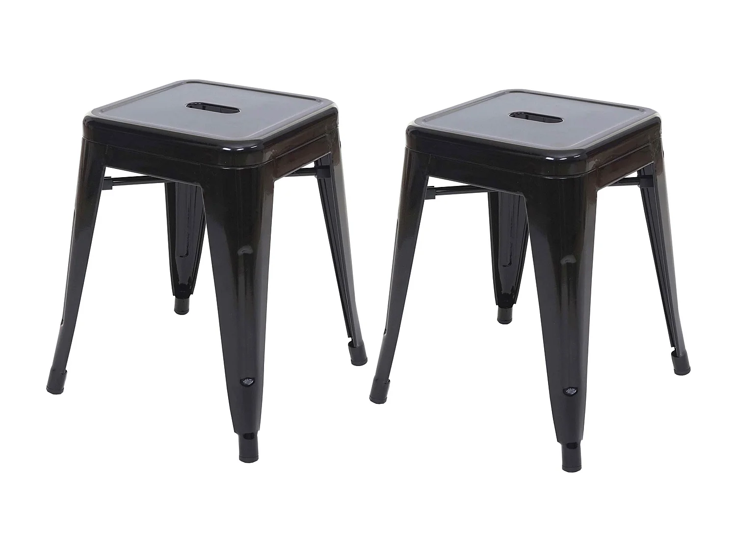 Lot de 2 tabourets métal argentée 43 x 43 x 58 cm 04_0007481