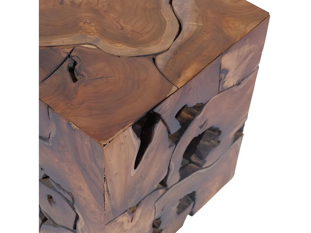 Tabouret assise support plantes bois marron 30 x 30 x 45 cm DEC026336