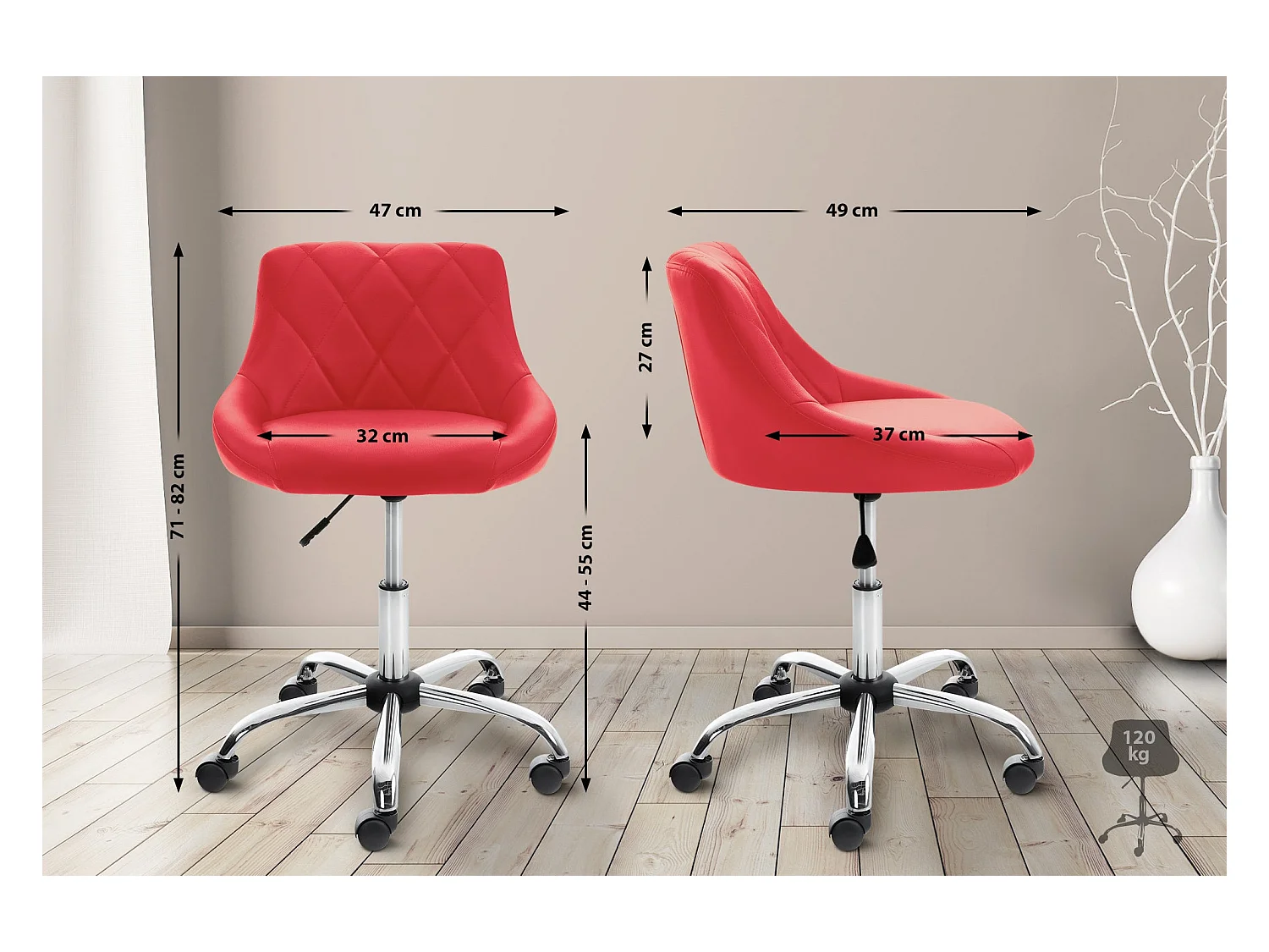 Tabouret de travail confortable PVC 47 x 49 x 71 cm 10_0003226