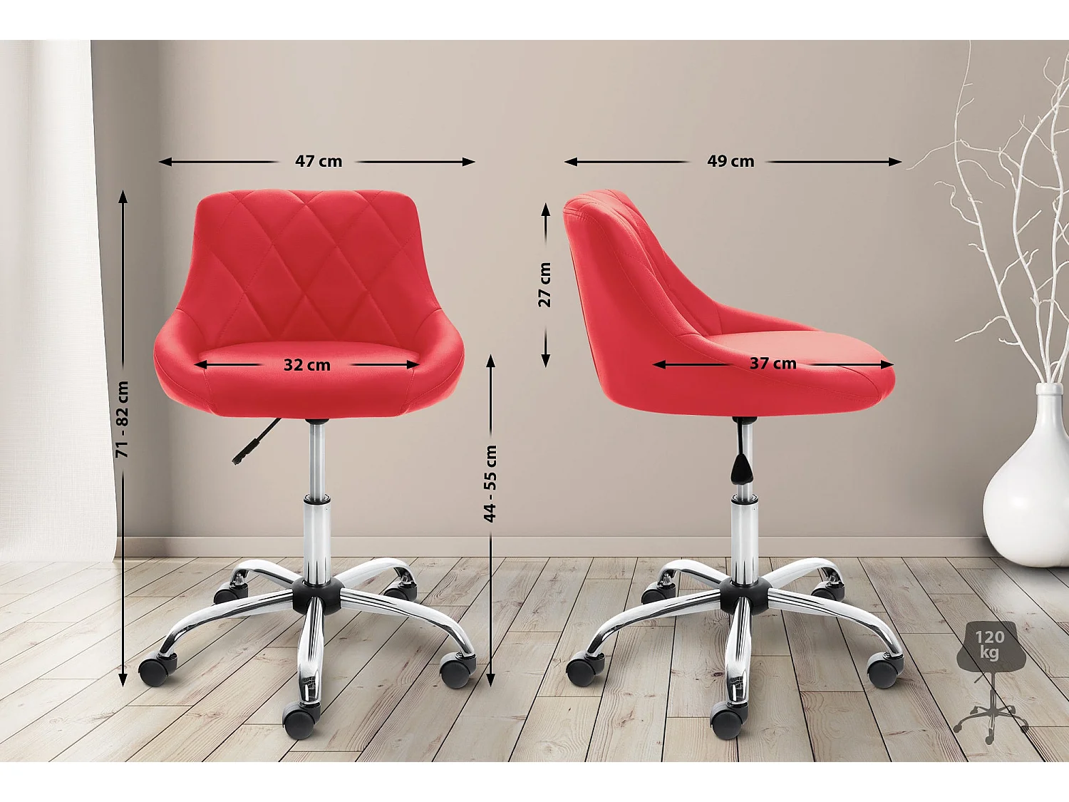 Tabouret de travail confortable PVC 47 x 49 x 71 cm 10_0003226