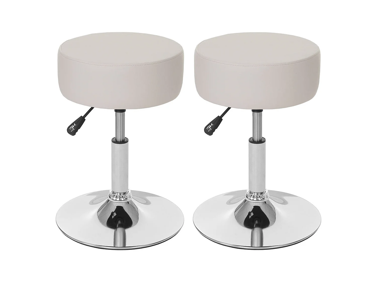 Lot de 2 tabourets PVC crème 35 x 35 x 43 cm 04_0000504