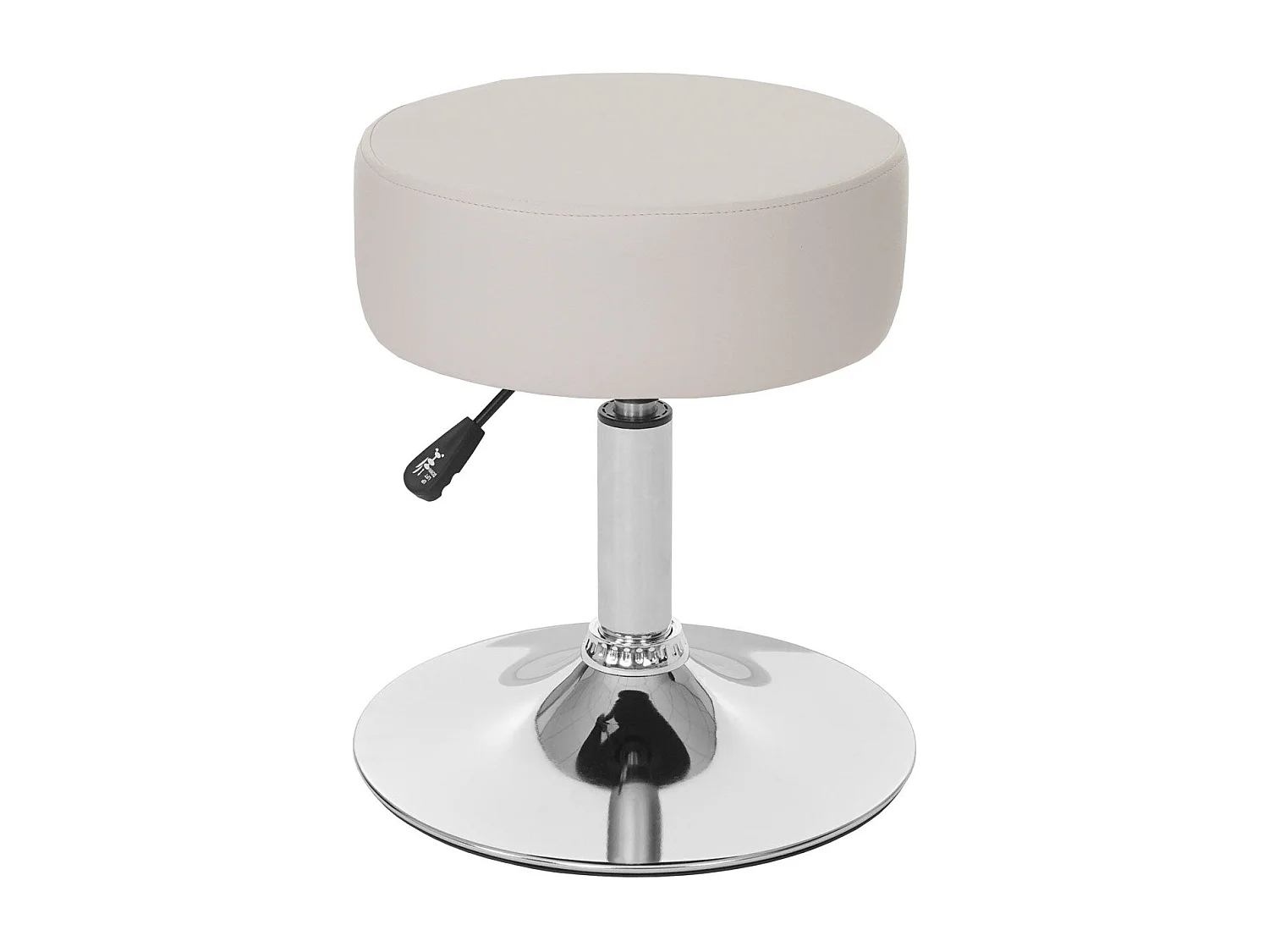 Lot de 2 tabourets PVC crème 35 x 35 x 43 cm 04_0000504