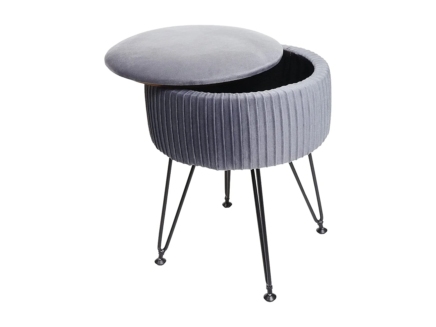 Tabouret avec compartiment de grise 33 x 33 x 42 cm TABO04013