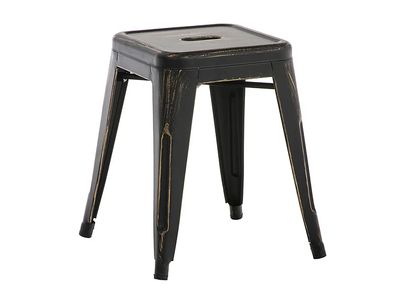 Tabouret design industriel empilable métal argentée 40 x 40 x 46 cm 10_0005495