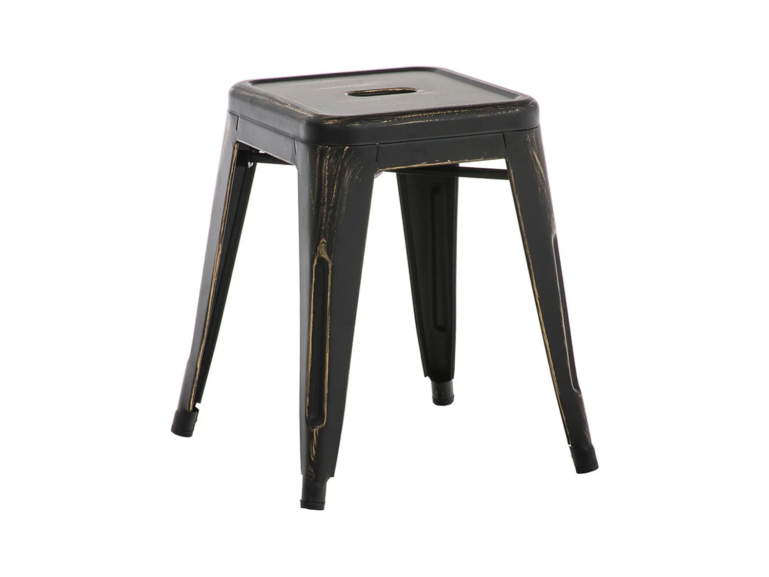 Tabouret design industriel empilable métal argentée 40 x 40 x 46 cm 10_0005495