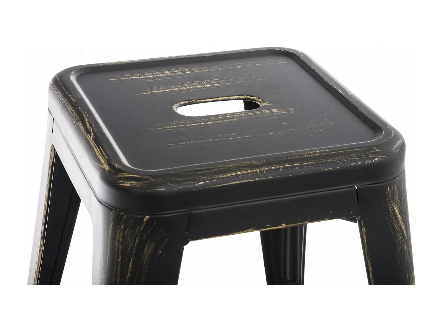 Tabouret design industriel empilable métal argentée 40 x 40 x 46 cm 10_0005495