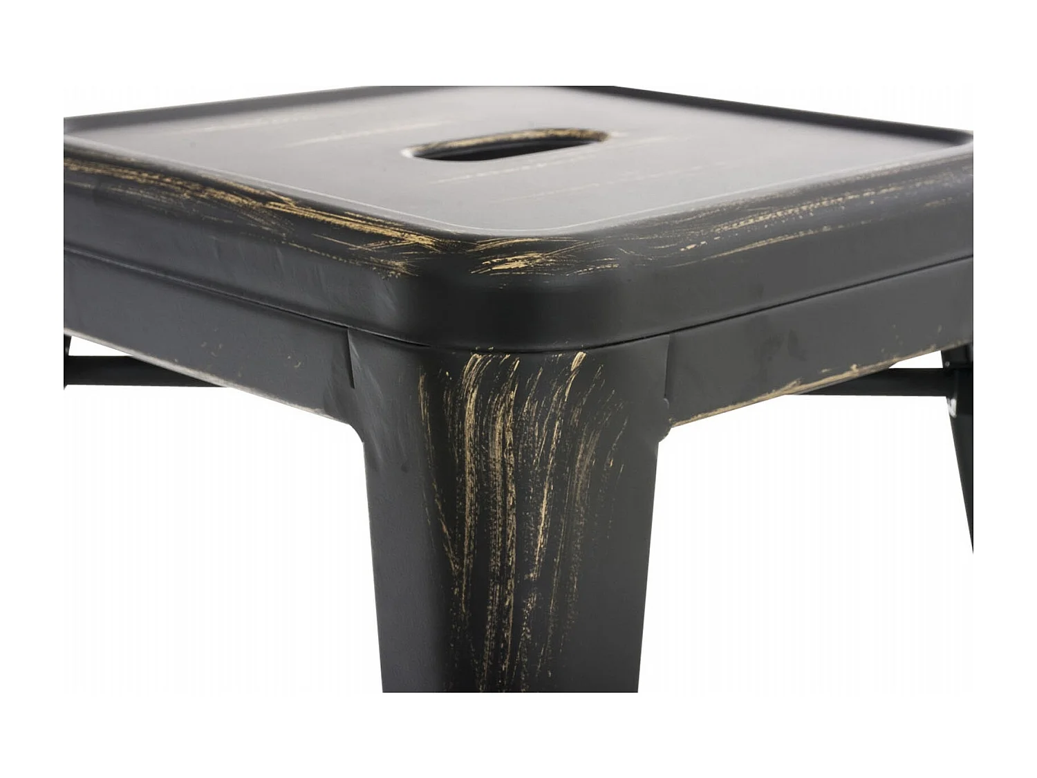 Tabouret design industriel empilable métal argentée 40 x 40 x 46 cm 10_0005495