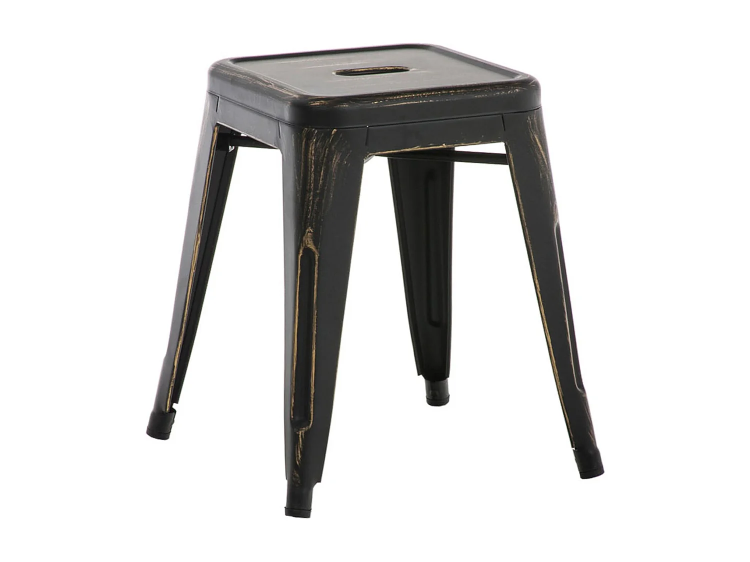 Tabouret design industriel empilable métal argentée 40 x 40 x 46 cm 10_0005495