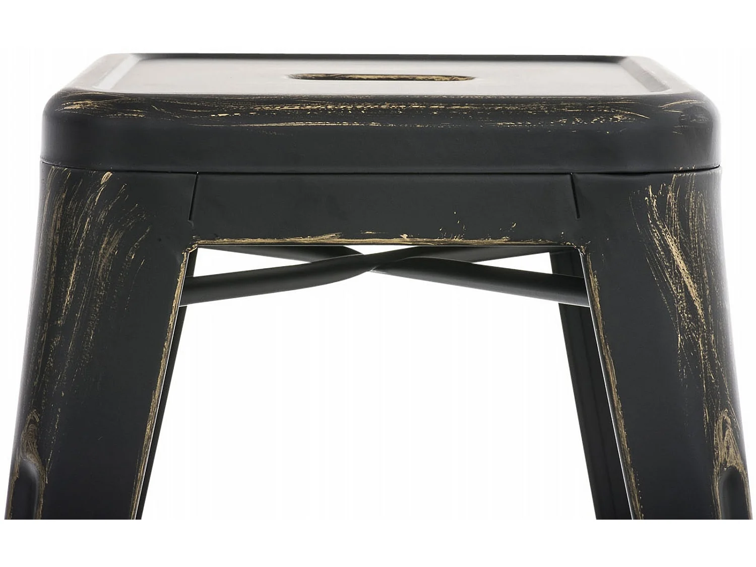 Tabouret design industriel empilable métal argentée 40 x 40 x 46 cm 10_0005495