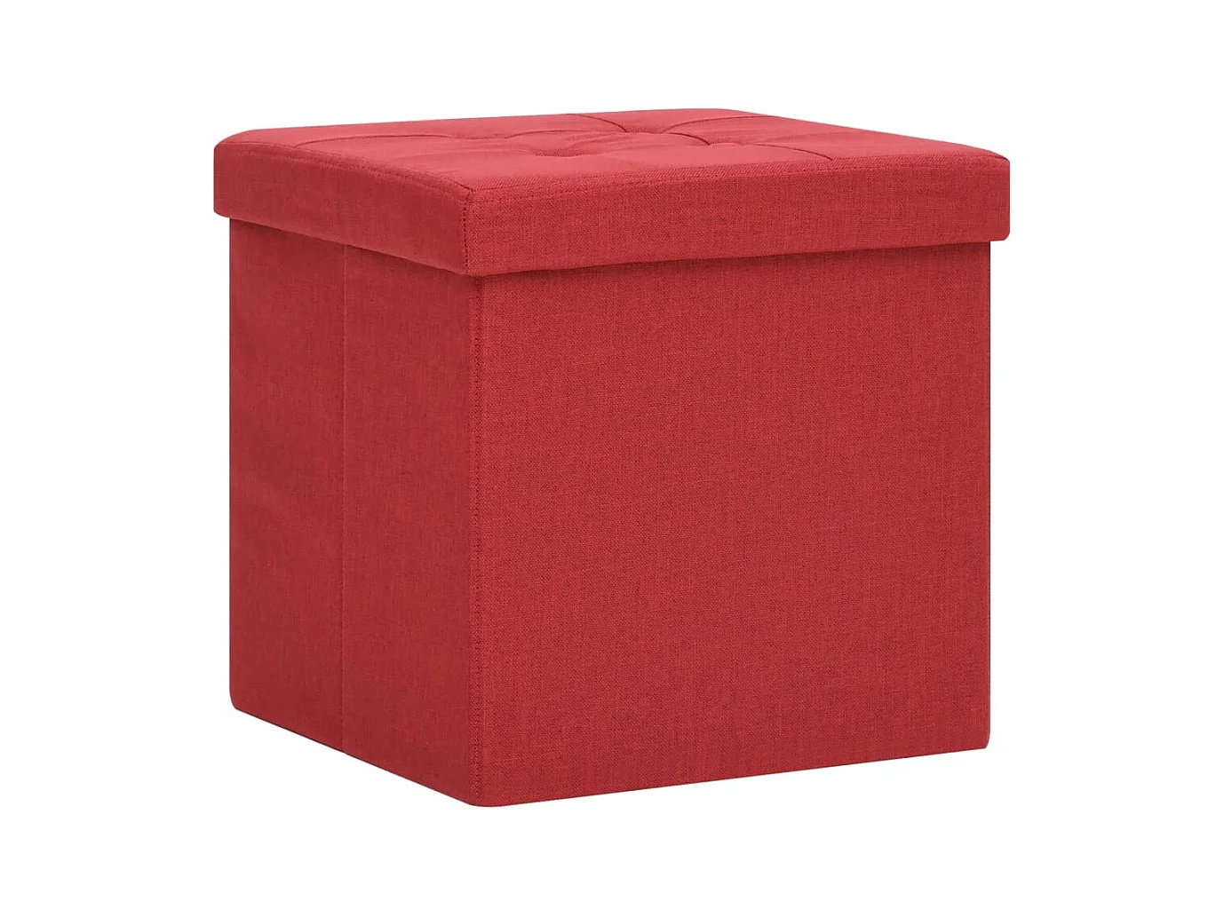 Tabouret assise pouf de tissu bordeaux 38 x 38 x 38 cm DEC026353