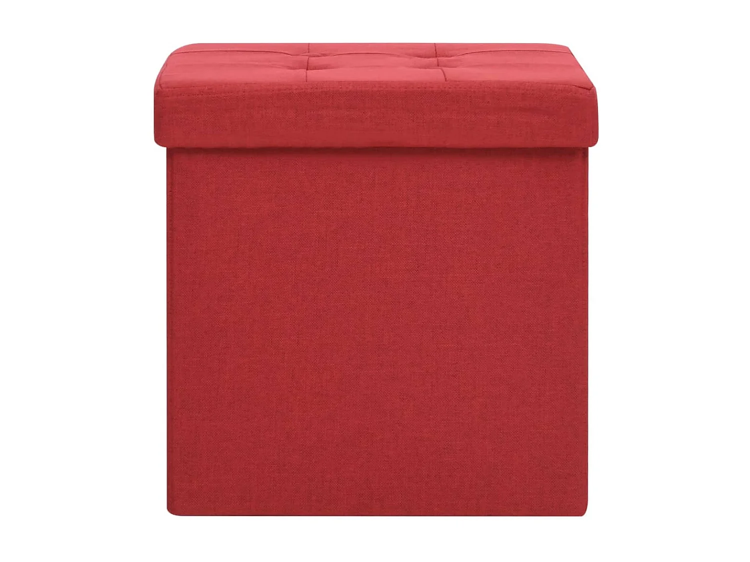 Tabouret assise pouf de tissu bordeaux 38 x 38 x 38 cm DEC026353