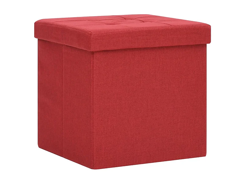 Tabouret assise pouf de tissu bordeaux 38 x 38 x 38 cm DEC026353