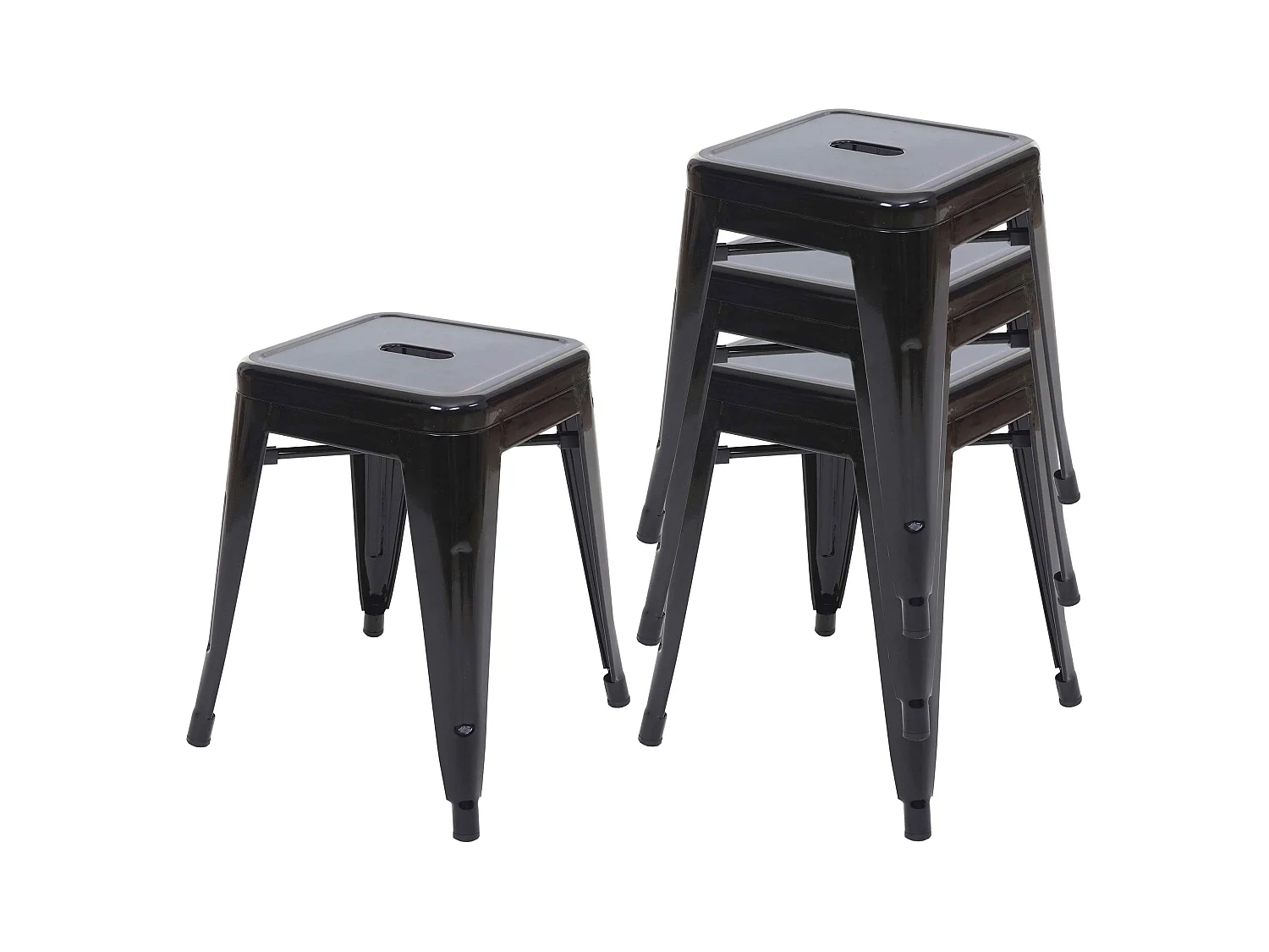 Lot de 4 tabourets métal argentée 39 x 39 x 46 cm 04_0005235