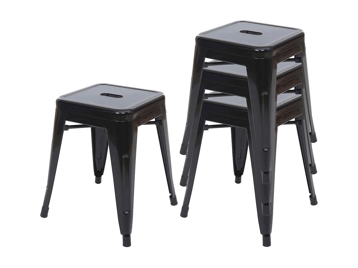 Lot de 4 tabourets métal argentée 39 x 39 x 46 cm 04_0005235