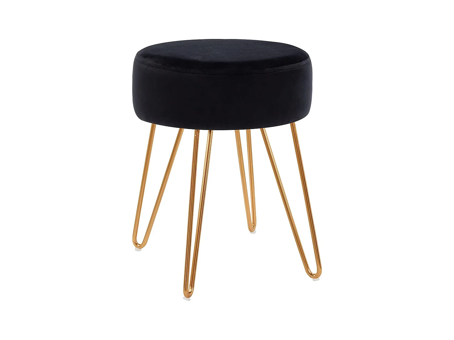 Tabouret en tissu velours métal argentée 35 x 35 x 45 cm TABO09075