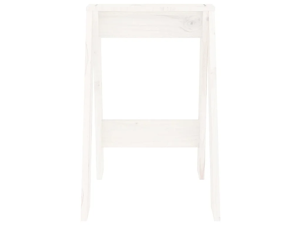 Tabouret assise siège de bois blanche 40 x 40 x 60 cm DEC026404