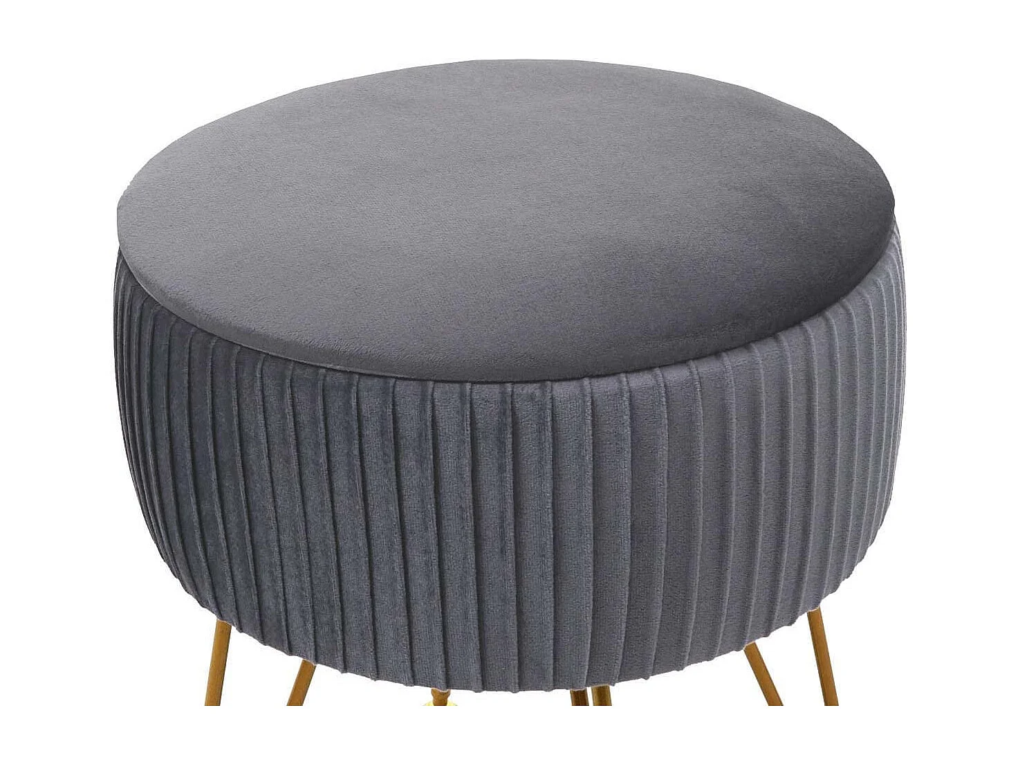 Tabouret avec compartiment de grise 33 x 33 x 42 cm TABO04012