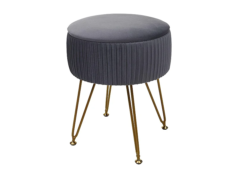 Tabouret avec compartiment de grise 33 x 33 x 42 cm TABO04012