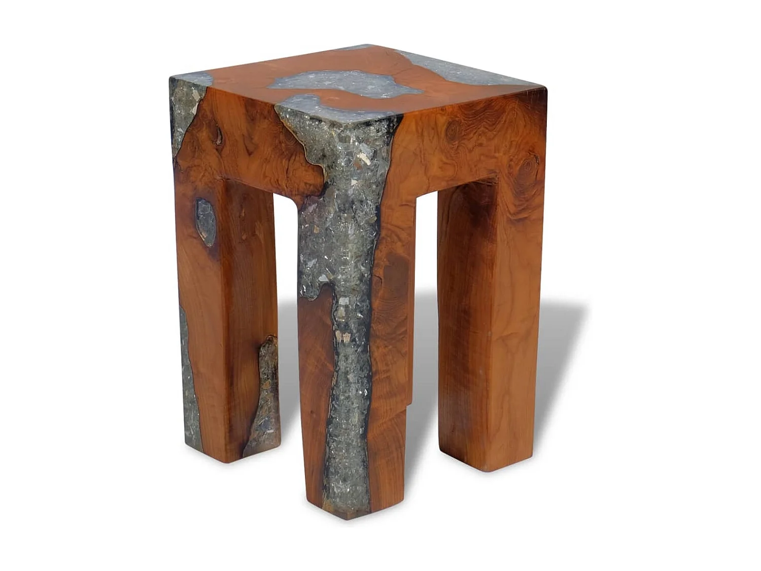 Tabouret assise support plantes résine marron 30 x 30 x 40 cm DEC026339