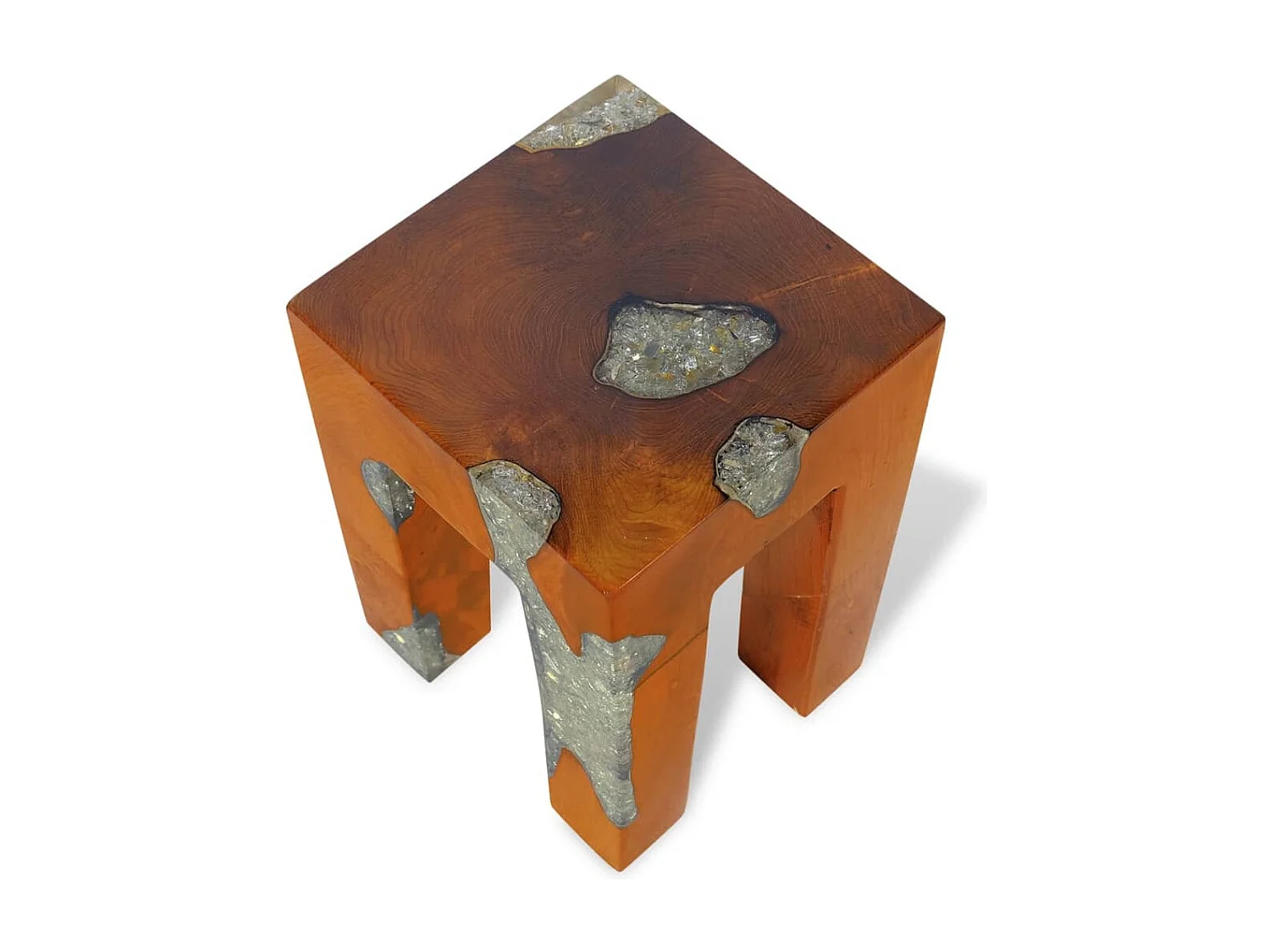 Tabouret assise support plantes résine marron 30 x 30 x 40 cm DEC026339