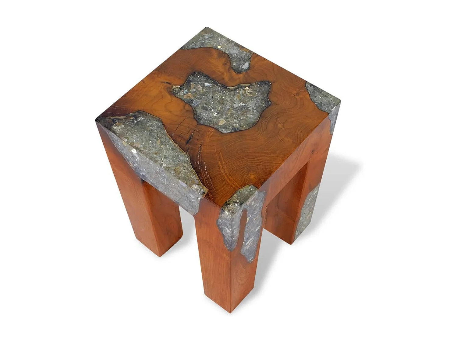 Tabouret assise support plantes résine marron 30 x 30 x 40 cm DEC026339