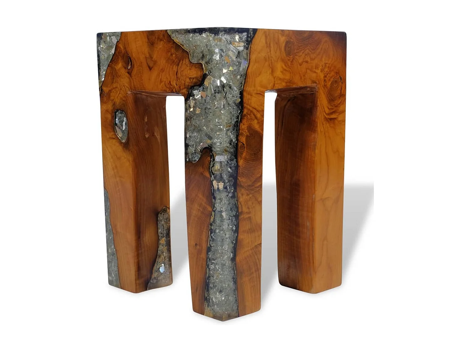 Tabouret assise support plantes résine marron 30 x 30 x 40 cm DEC026339