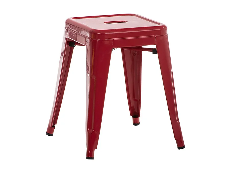 Tabouret bas design industriel métal argentée 40 x 40 x 46 cm 10_0005493