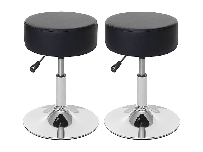 Lot de 2 tabourets PVC noire 35 x 35 x 43 cm 04_0005218