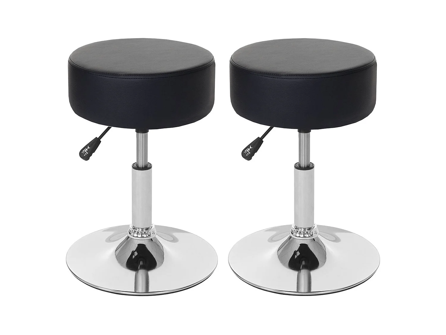 Lot de 2 tabourets PVC noire 35 x 35 x 43 cm 04_0005218