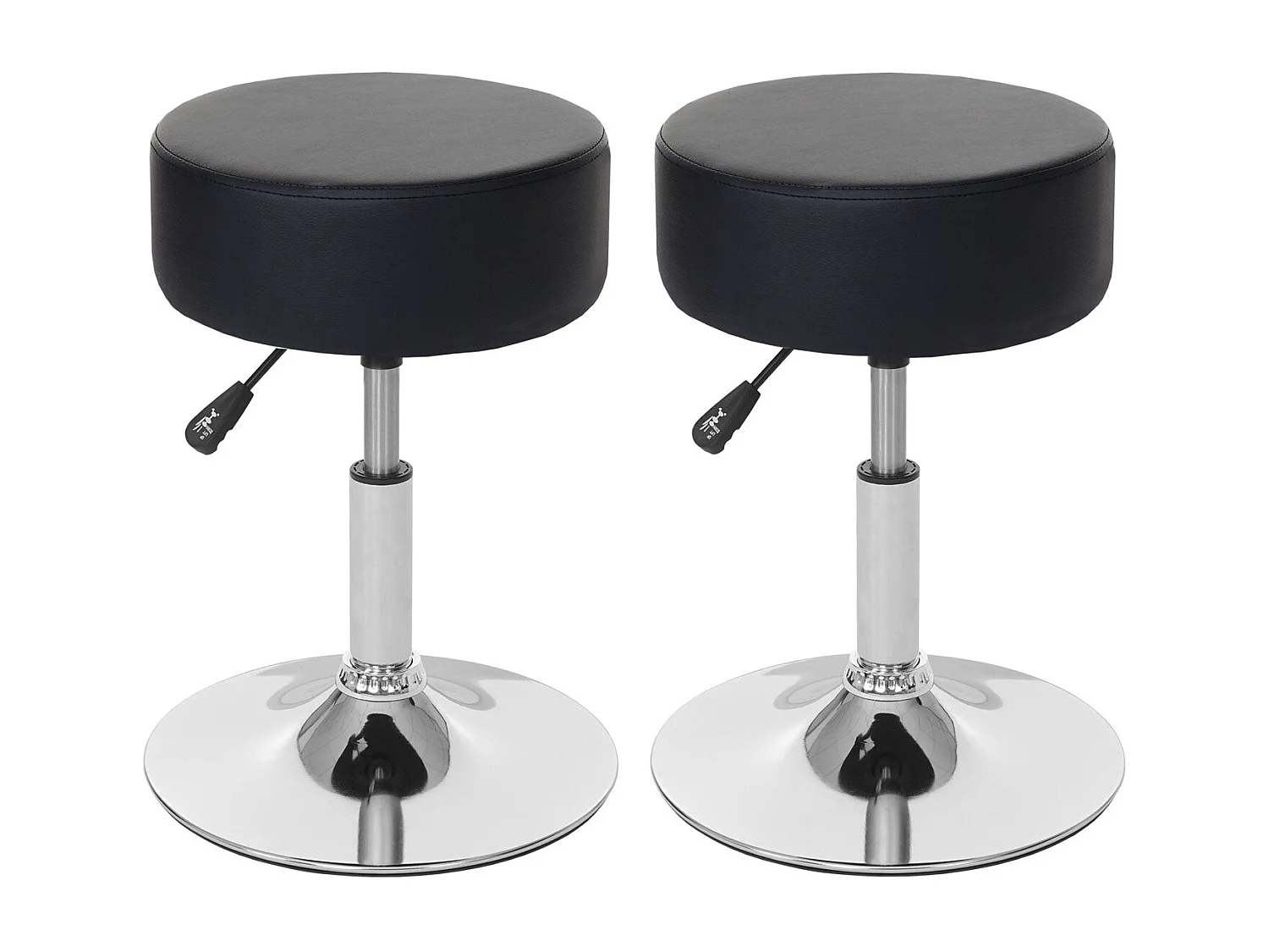 Lot de 2 tabourets PVC noire 35 x 35 x 43 cm 04_0005218