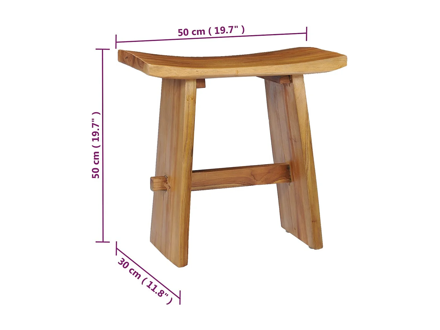 Tabouret assise support plante bois marron 50 x 30 x 50 cm DEC026335