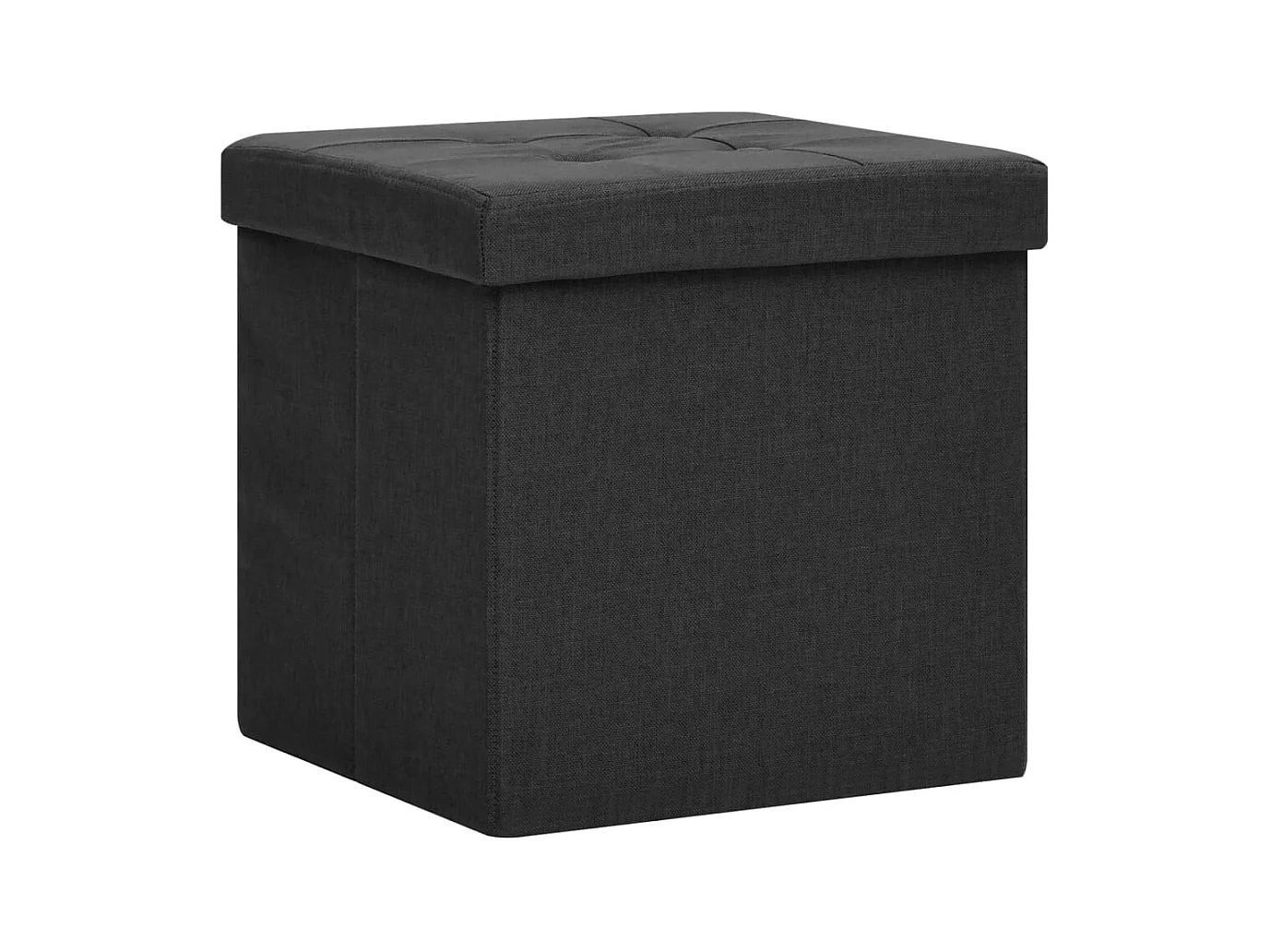 Tabouret assise pouf de tissu noire 38 x 38 x 38 cm DEC026351
