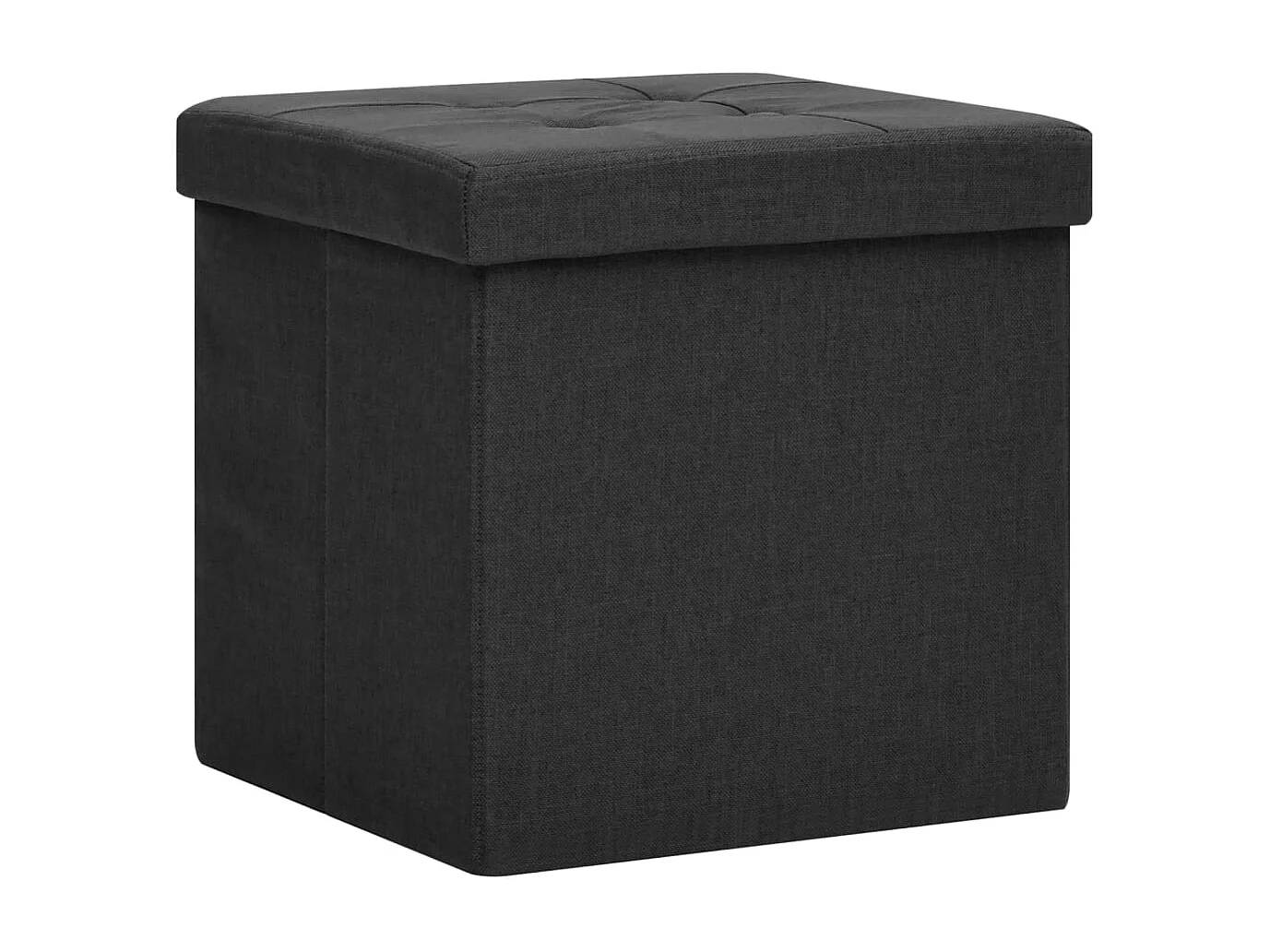 Tabouret assise pouf de tissu noire 38 x 38 x 38 cm DEC026351