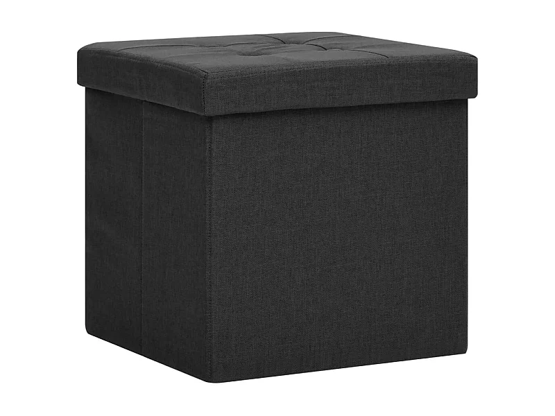 Tabouret assise pouf de tissu noire 38 x 38 x 38 cm DEC026351