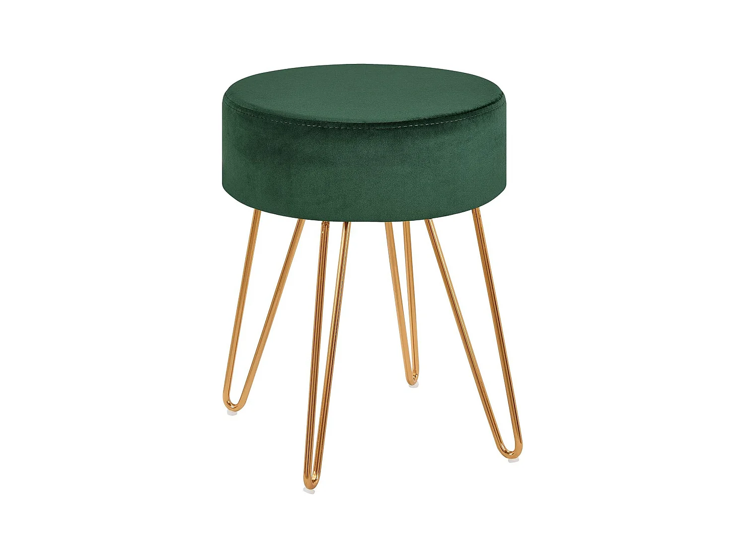 Tabouret en tissu velours métal argentée 35 x 35 x 45 cm TABO09076
