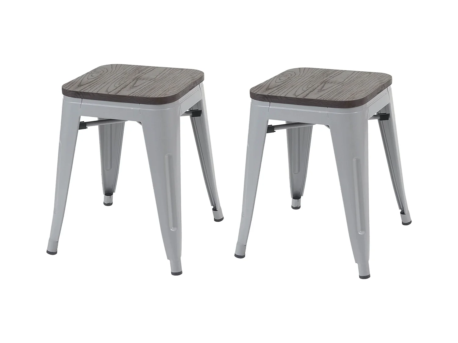 Lot de 2 tabourets métal marron 39 x 39 x 45.5 cm 04_0000500