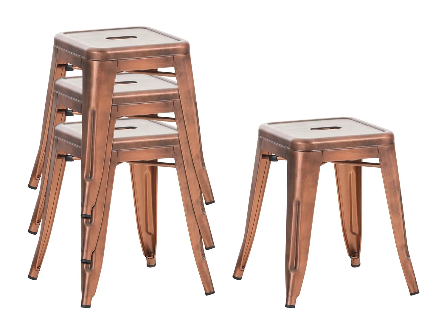 Tabouret bas design industriel métal cuivre 40 x 40 x 46 cm 10_0005494