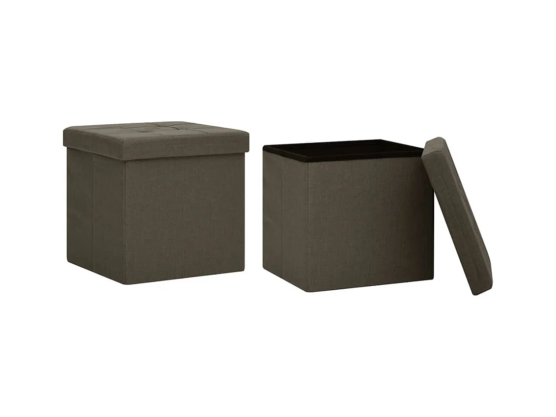 Lot de 2 tabouret tissu marron 38 x 38 x 38 cm DEC026393