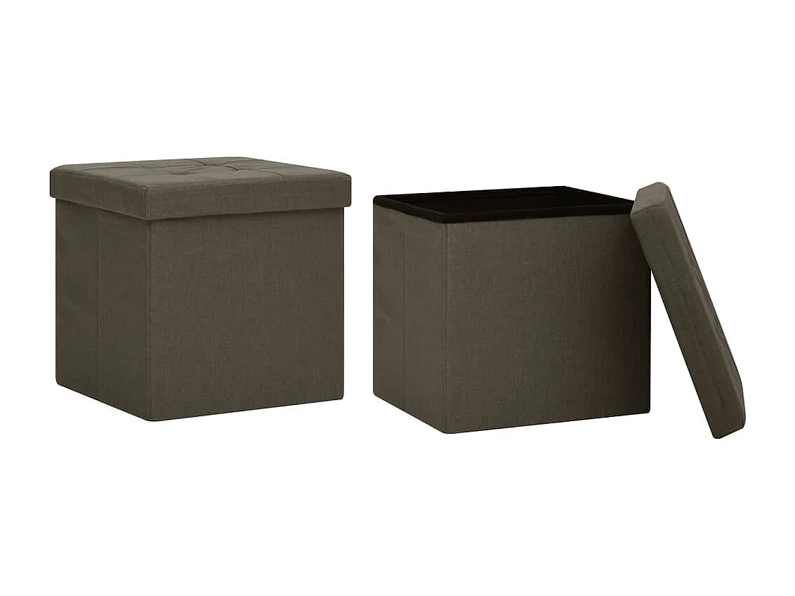Lot de 2 tabouret tissu marron 38 x 38 x 38 cm DEC026393