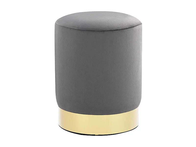 Tabouret assise pouf design métal grise 28 x 28 x 36 cm DEC026360