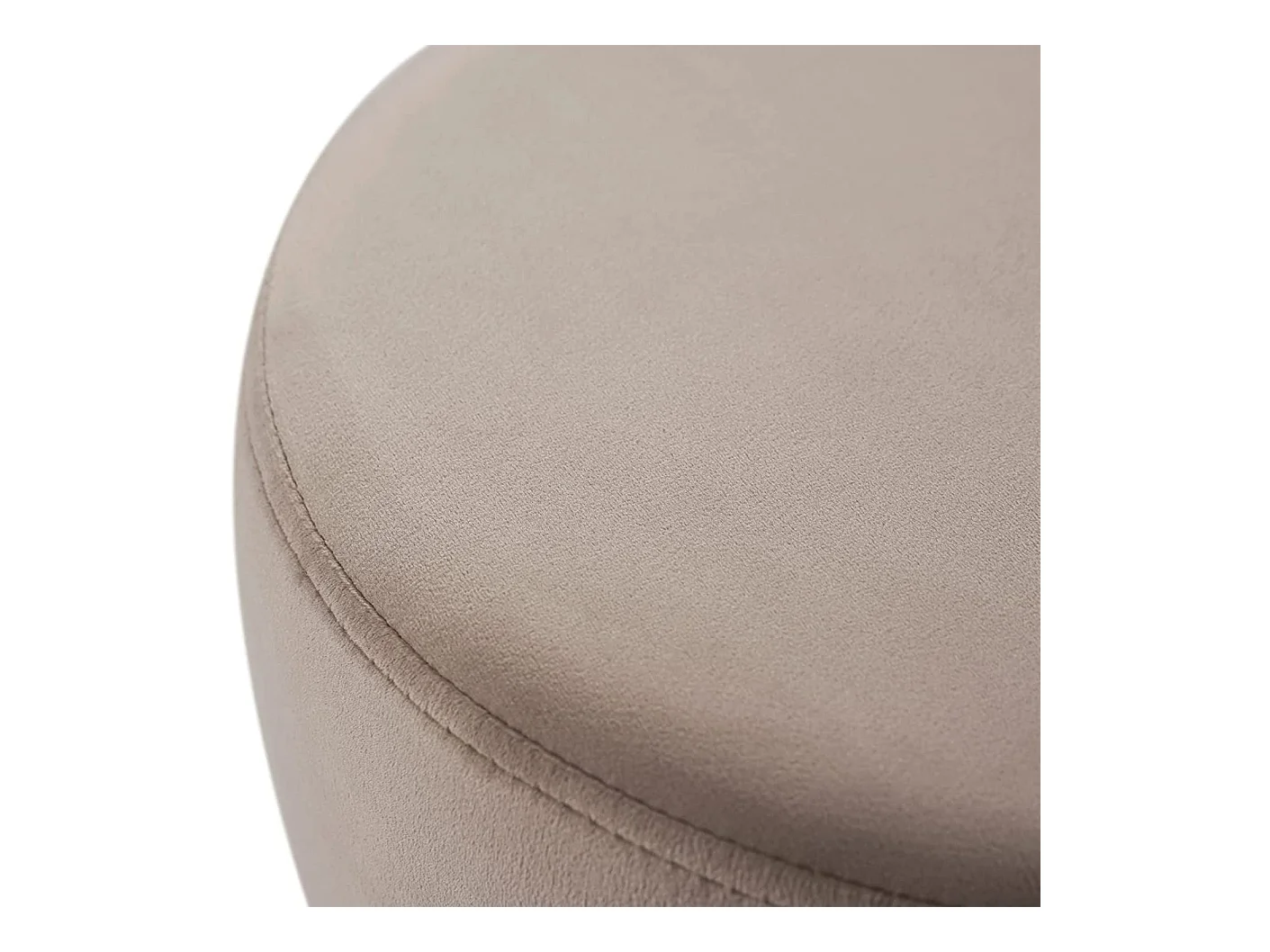 Tabouret en tissu velours métal crème 35 x 35 x 45 cm TABO09078