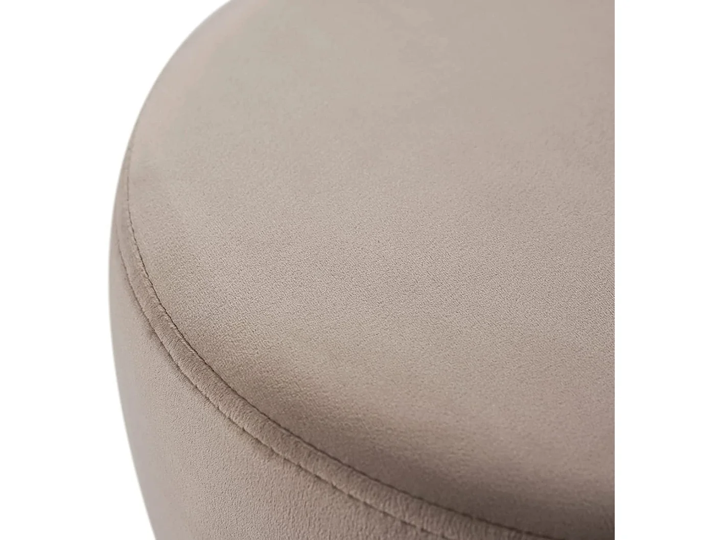 Tabouret en tissu velours métal crème 35 x 35 x 45 cm TABO09078