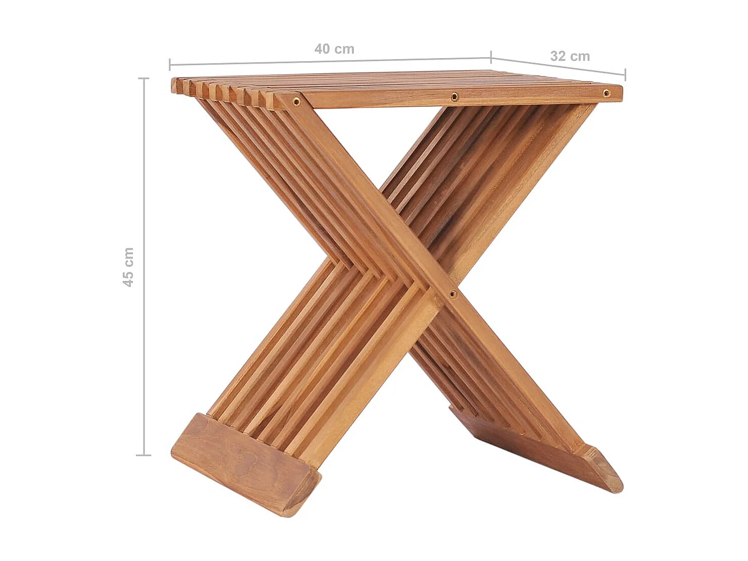 Tabouret assise pliable design bois marron 40 x 32 x 45 cm DEC026365