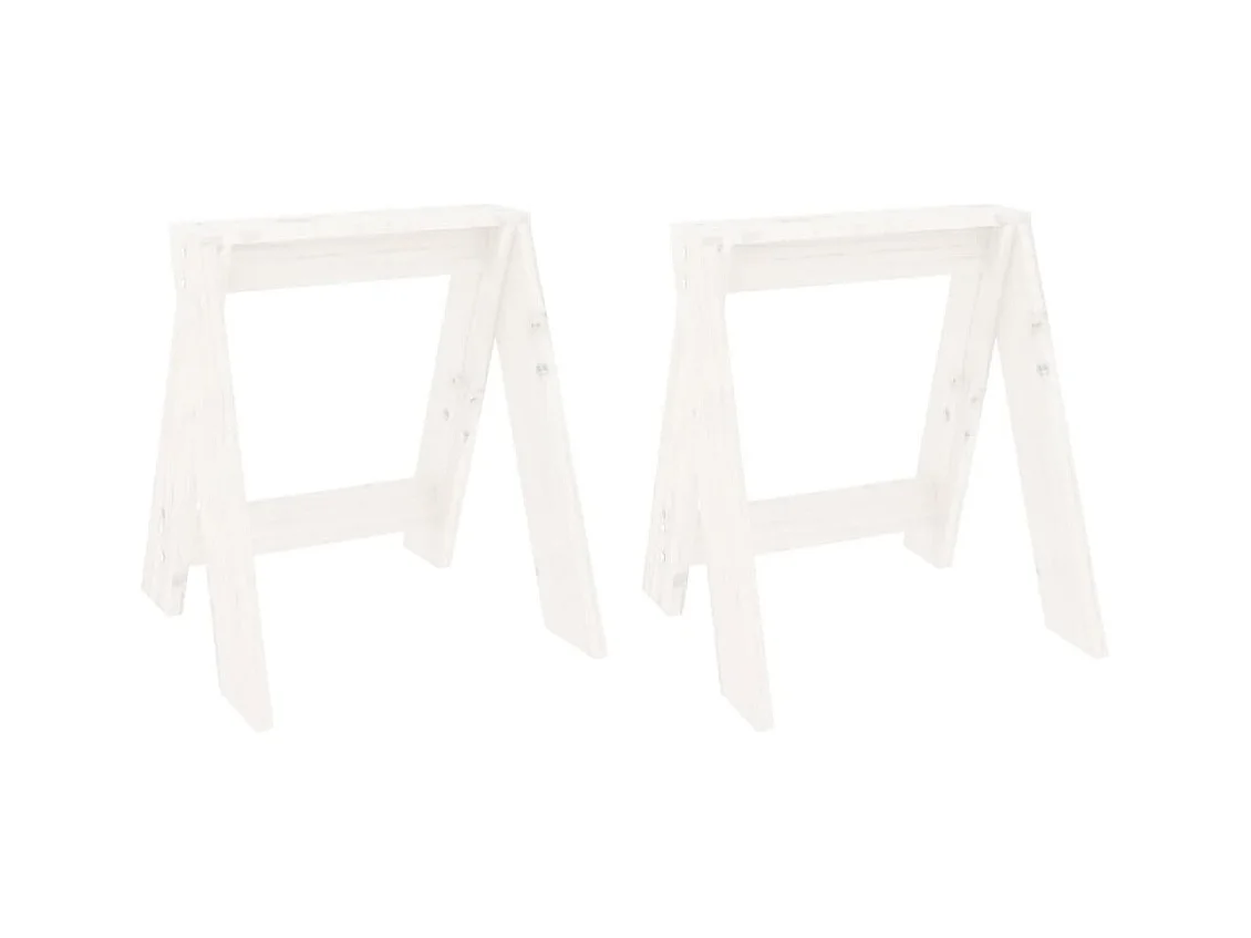 Set de 2 tabourets bois blanche 40 x 40 x 45 cm DEC026403