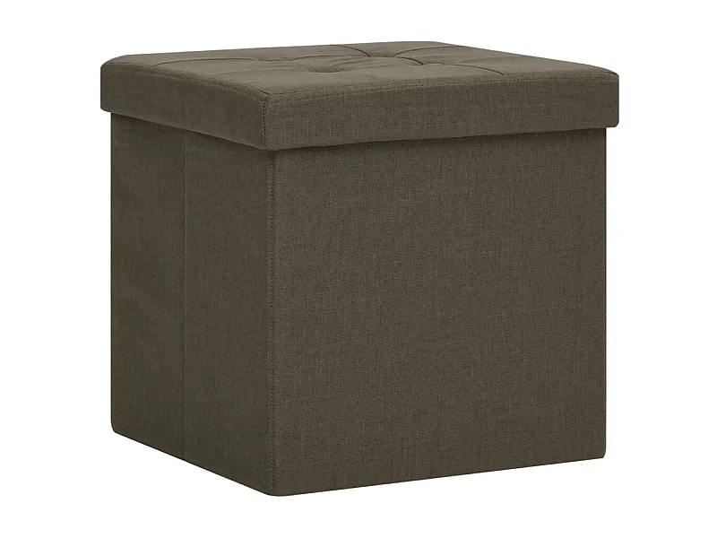 Tabouret assise pouf de tissu marron 38 x 38 x 38 cm DEC026350