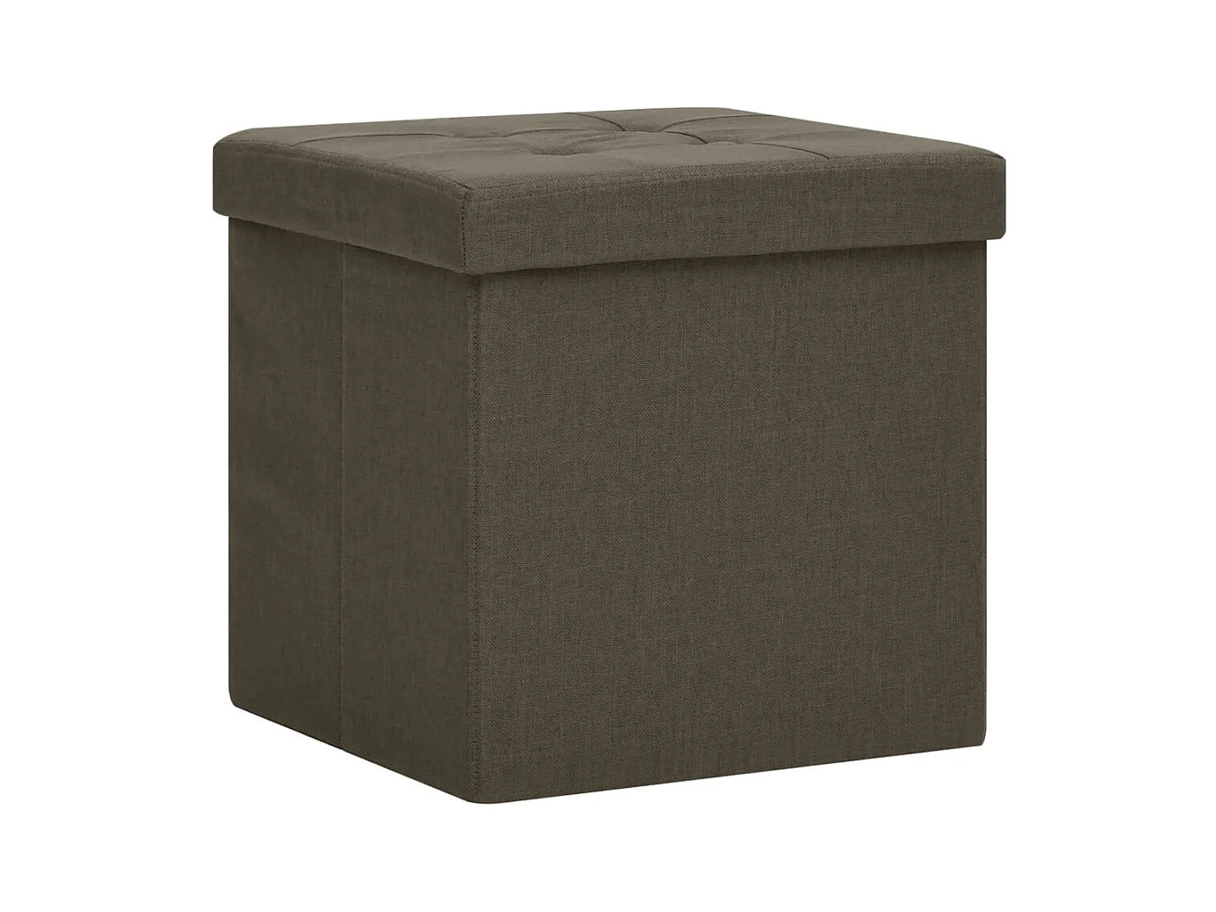 Tabouret assise pouf de tissu marron 38 x 38 x 38 cm DEC026350