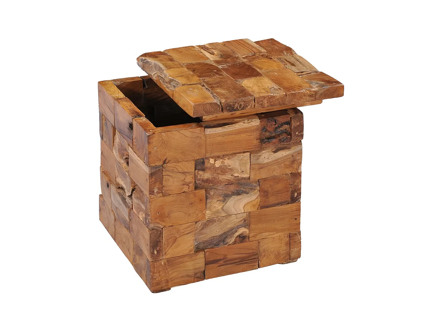 Tabouret assise table d'appoint bois marron 40 x 40 x 45 cm DEC026341