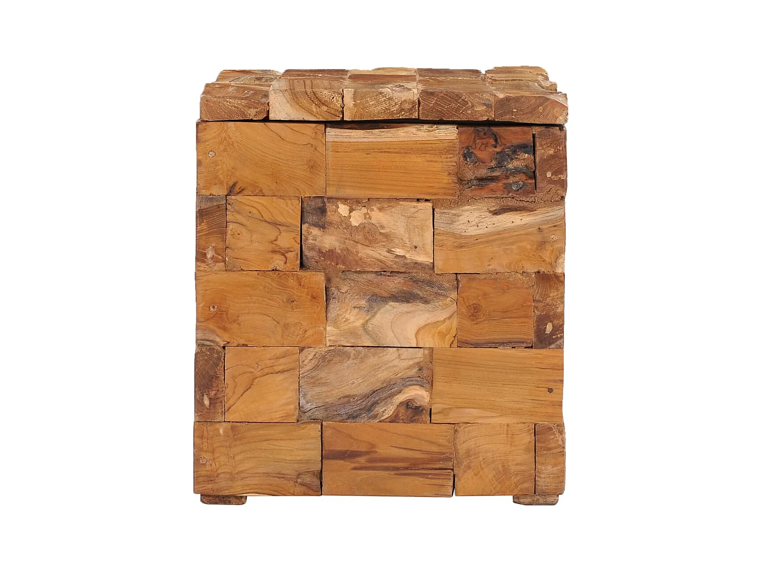 Tabouret assise table d'appoint bois marron 40 x 40 x 45 cm DEC026341